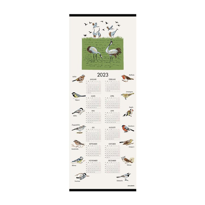 Svenska fåglar kalender 2023, 35x90 cm Almedahls