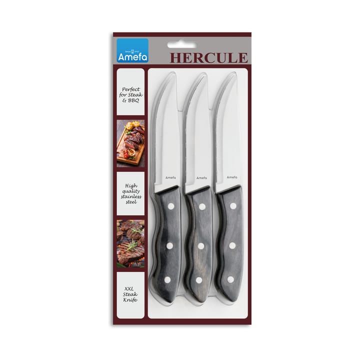 Hercule grillkniv XXL 3-pack, Svart Amefa