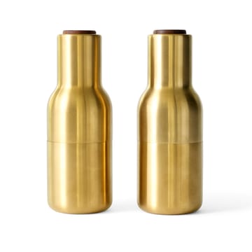 Bottle Grinder kryddkvarn metall 2-pack - Brushed brass (valnötslock) - Audo Copenhagen