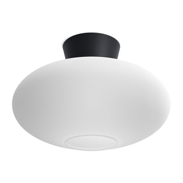 Belid Bullo plafond XL opalglas Ø38 cm Mattsvart