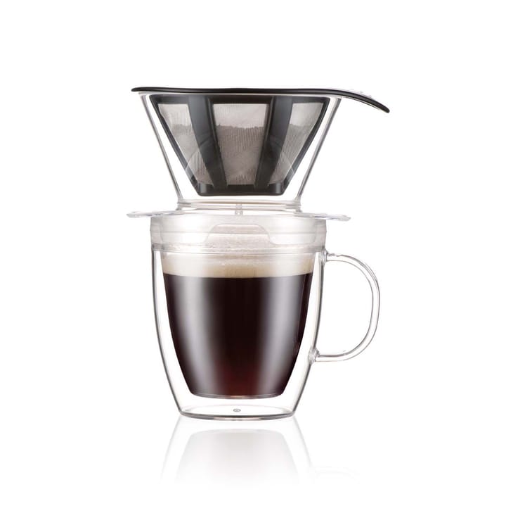 Pour Over dubbelväggig mugg med filter 35 cl - Transparent - Bodum