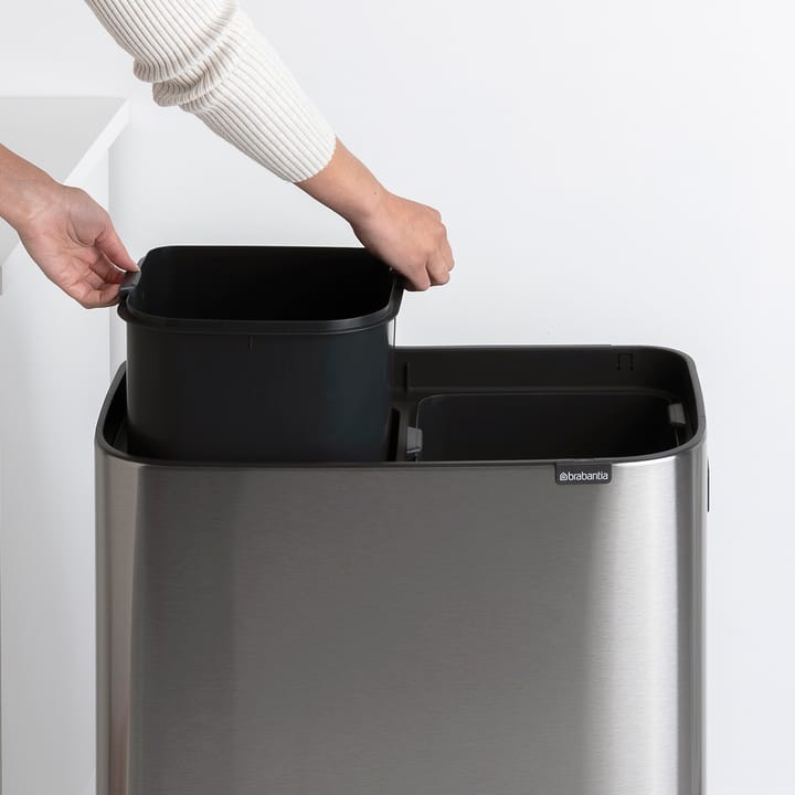 Bo touch bin high 2x30 L, Mattborstat stål Brabantia