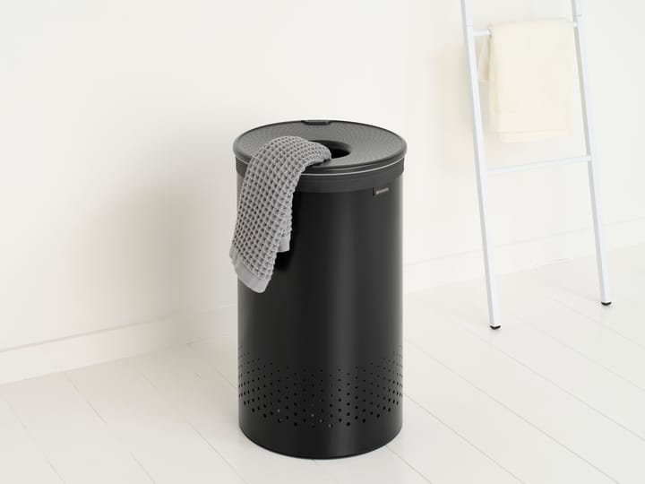 Brabantia tvättkorg plastlock 60 L, Mattsvart Brabantia