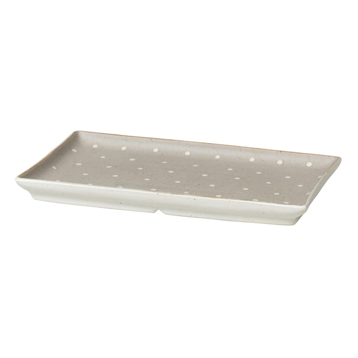 Eli tallrik 12x20 cm, Matte soft light grey dots Broste Copenhagen