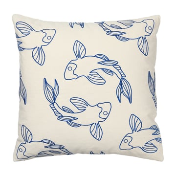 Broste Copenhagen Koi kuddfodral 50×50 cm Intense blue