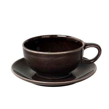 Broste Copenhagen Nordic Coal tekopp med fat 5,8 cm