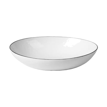 Broste Copenhagen Salt skål 23×19,5×5 cm White-black rim