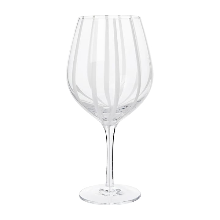 Stripe rödvinsglas 65 cl - Clear-white stripes - Broste Copenhagen