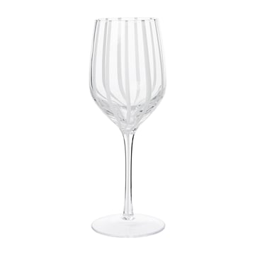 Broste Copenhagen Stripe vitvinsglas 35 cl Clear-white stripes