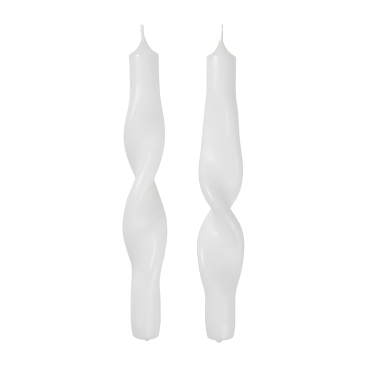 Twist twisted candles skruvade ljus 23 cm 2-pack - Pure white - Broste Copenhagen