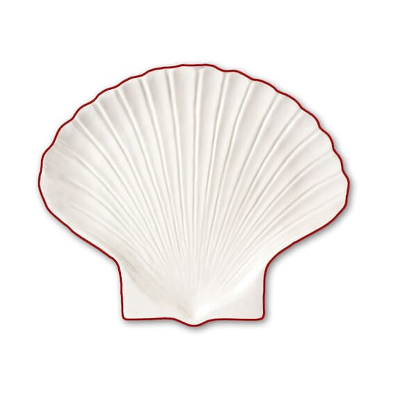 Shell Line assiett S 13x16 cm - Vit-röd - Byon