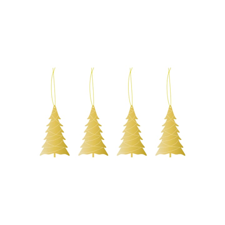 Cooee julhänge mässing 4-pack - Tree - Cooee Design