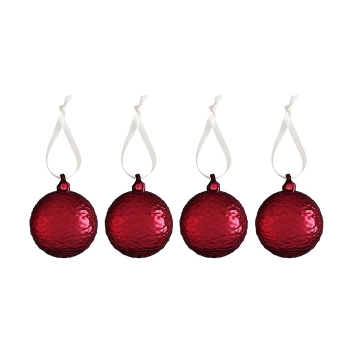 Gry Marble julkula Ø8 cm 4-pack, Deep red Cooee Design