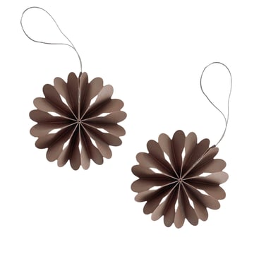 Cooee Design Paper Flowers julhänge 2-pack Coffee