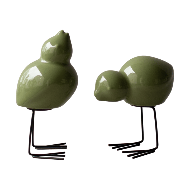 DBKD Swedish Birds påskdekoration 2-pack - Shiny green - DBKD