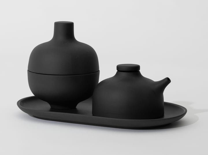 Sand tallrik oval 12,5x20 cm, Black clay Design House Stockholm