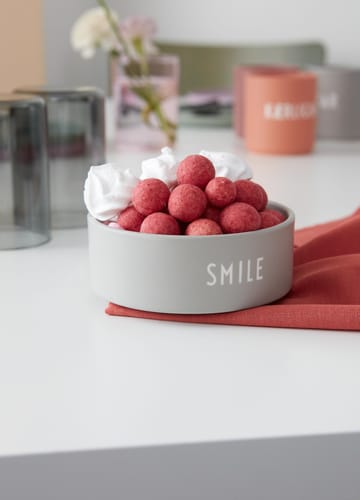 Design Letters snacksskål Ø12 cm - Smile-grey - Design Letters