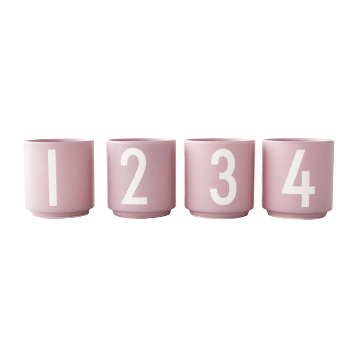 Mini Cups kopp set om 4, Lavender Design Letters