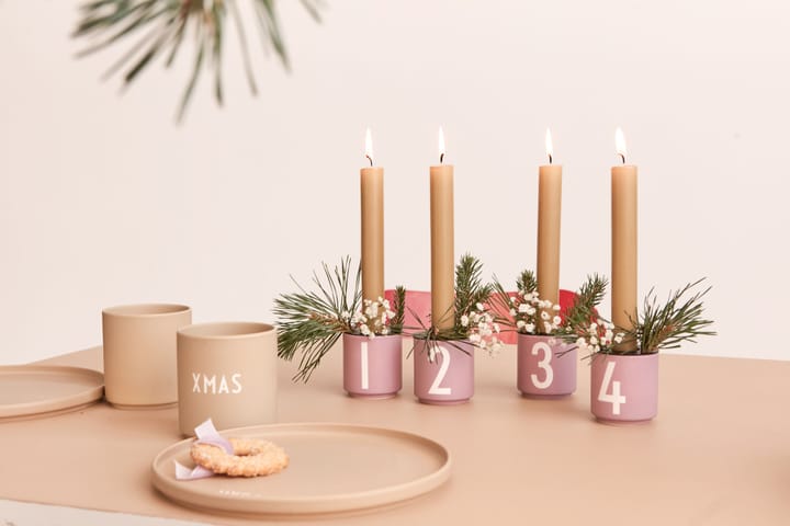 Mini Cups kopp set om 4, Lavender Design Letters