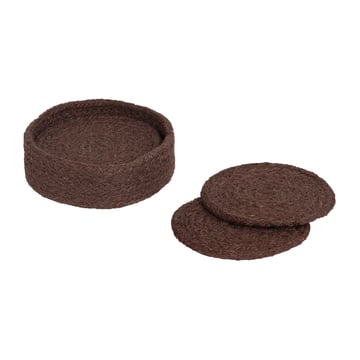 Dixie Ella glasunderlägg Ø10,5 cm 6-pack Pure brown