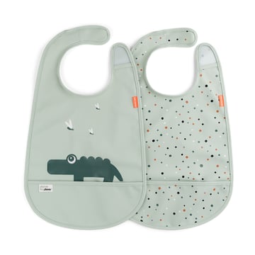 Done by deer Croco haklapp med kardborre 2-pack Green