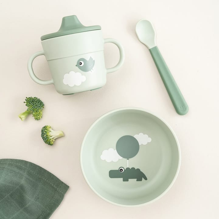 Happy Clouds foodie first meal servisset 3 delar, Green Done by deer