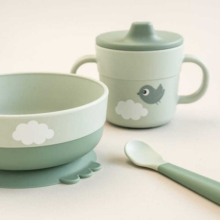 Happy Clouds foodie first meal servisset 3 delar, Green Done by deer