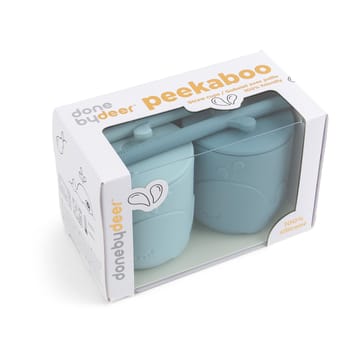 Wally mugg med peekaboo sugrör 2-pack - Blue - Done by deer