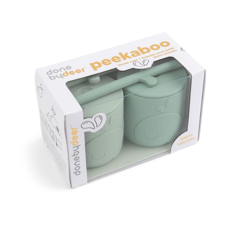 Wally mugg med peekaboo sugrör 2-pack, Green Done by deer