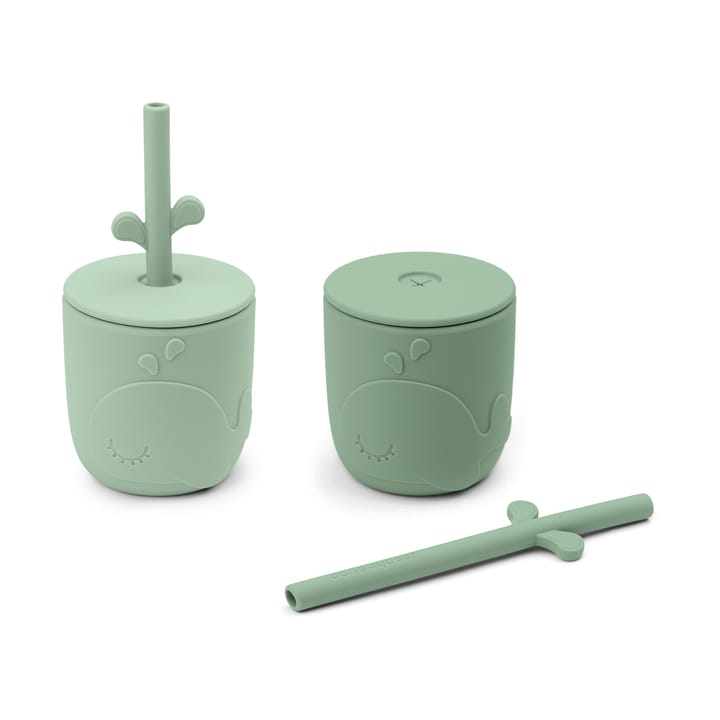 Wally mugg med peekaboo sugrör 2-pack, Green Done by deer