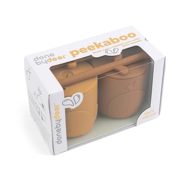 Wally mugg med peekaboo sugrör 2-pack - Mustard - Done by deer