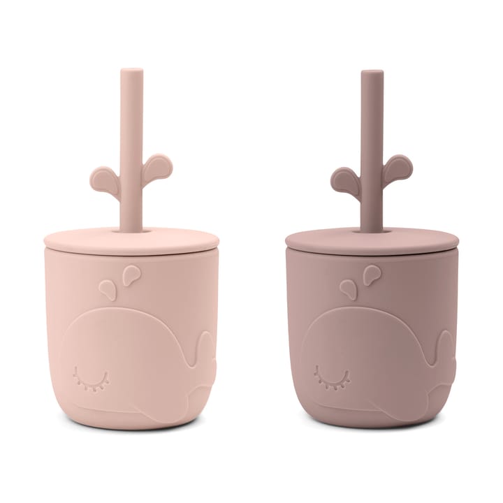 Wally mugg med peekaboo sugr�ör 2-pack - Powder - Done by deer