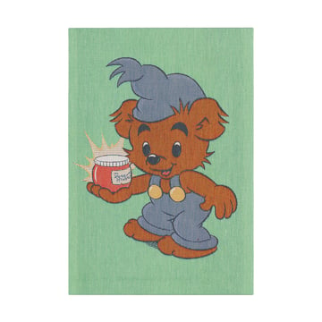 Ekelund Linneväveri Bamse kökshandduk 35×50 cm Blå-grön