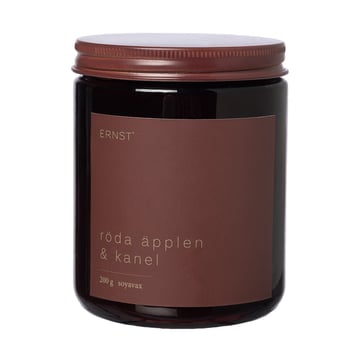 ERNST Ernst doftljus i glas med lock Ø9 cm Röda äpplen-kanel