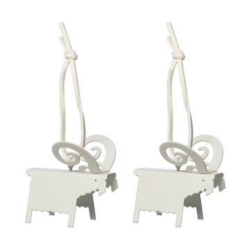 ERNST Ernst julhänge bock 2-pack Vit 5 cm