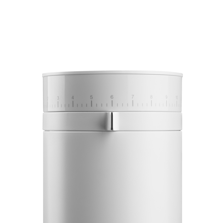 Opus Conical Burr elektrisk kaffekvarn, Matte white Fellow