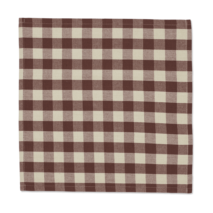 Bothy Check bomullsservett 40x40 cm 4-pack, Cinnamon-grey green ferm LIVING