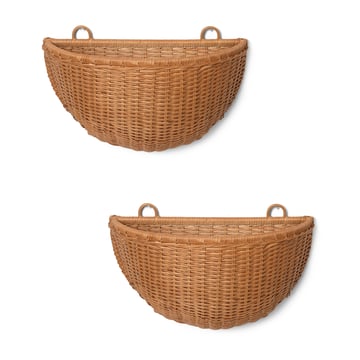 ferm LIVING Braided väggkorgar 2-pack Natural