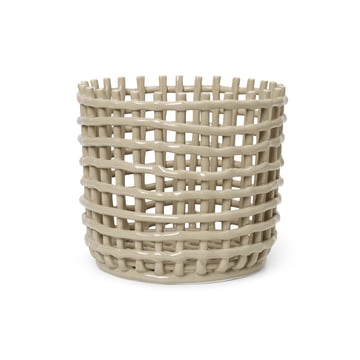 ferm LIVING Ceramic flätad korg Ø23,5 cm Cashmere