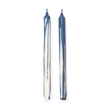 ferm LIVING Dryp stearinljus 2-pack Deep Blue