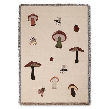 ferm LIVING Forest tapestry pläd 120×170 cm Sand