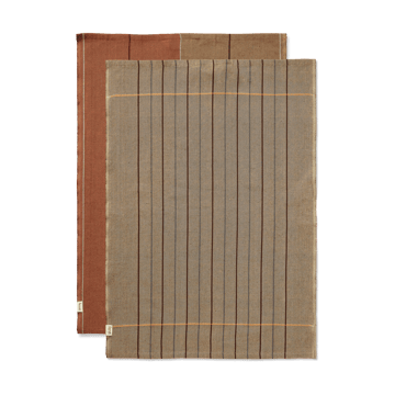 ferm LIVING Ito kökshandduk 50×70 cm 2-pack Hazel-oat