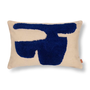 ferm LIVING Lay rektangulär kudde 40×60 cm Sand / Bright Blue