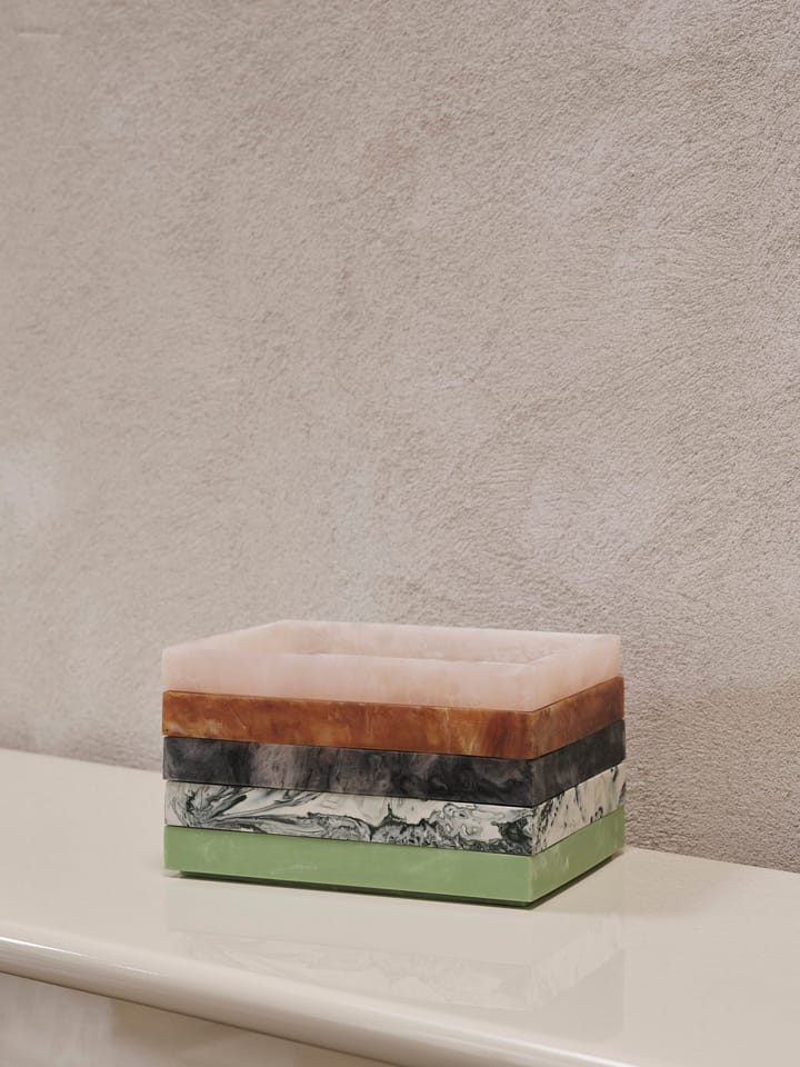 Mist dekorationsbricka 15x20 cm, Emerald-off white ferm LIVING