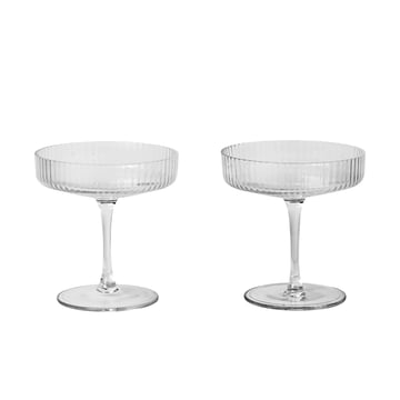 ferm LIVING Ripple champagneglas 2-pack klar