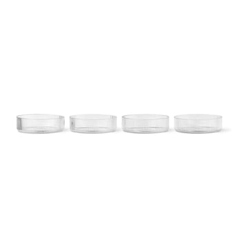 ferm LIVING Ripple frukostskål 4-pack clear