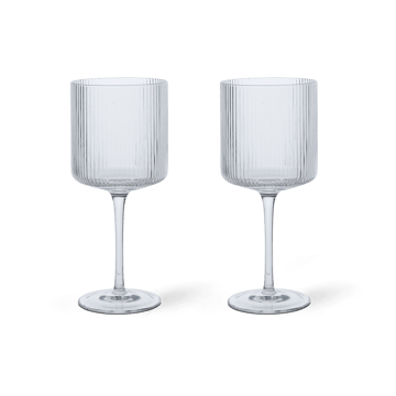 ferm LIVING Ripple rödvinsglas 32,5 cl 2-pack Clear