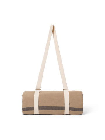 ferm LIVING Yard Picknick filt 180×180 cm Sand-svart