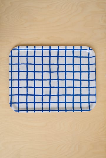 Rutig bricka 33x43 cm - Blue - Fine Little Day