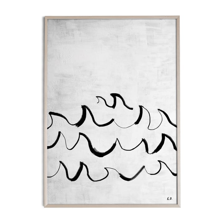 Wave poster 50x70 cm, Svart-vit Fine Little Day